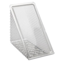 PCT Plastic Hinged Lid Sandwich Wedges, Clear - 85 Per Pack & 3 Pack Per Carton