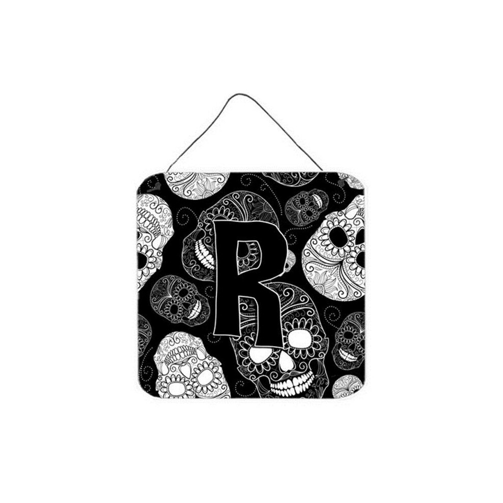 Letter R Day Of The Dead Skulls Black Wall and Door Hanging Prints-image-OPC-PW8Y69-NEW