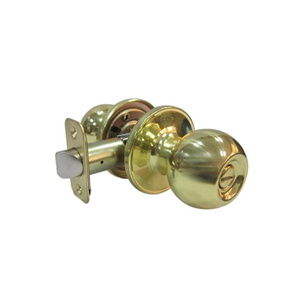 Tru-Guard Privacy Lockset, Ball Knob Style - Polished Brass 753153400868