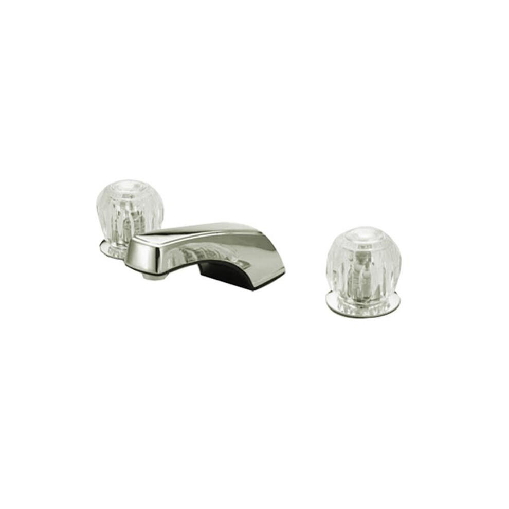 Twin Acrylic Handles Widespread Lavatory Faucet Without Pop-Up - Polished Chrome Finish 661541540877
