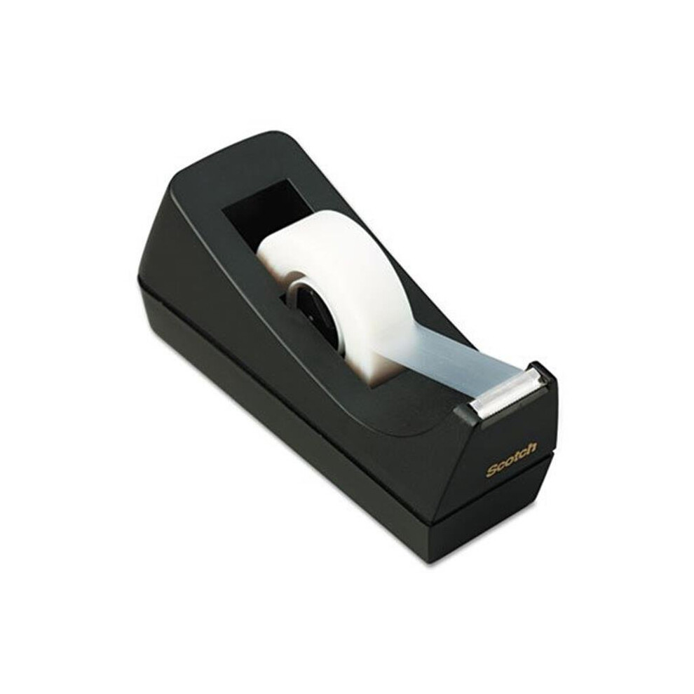 Desktop Tape Dispenser 1'' Core Weighted Non-Skid Base Black 654204052459