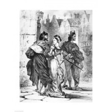 Faust Meeting Marguerite From Goethes Faust Poster Print by Eugene Delacroix - 18 x 24 in.