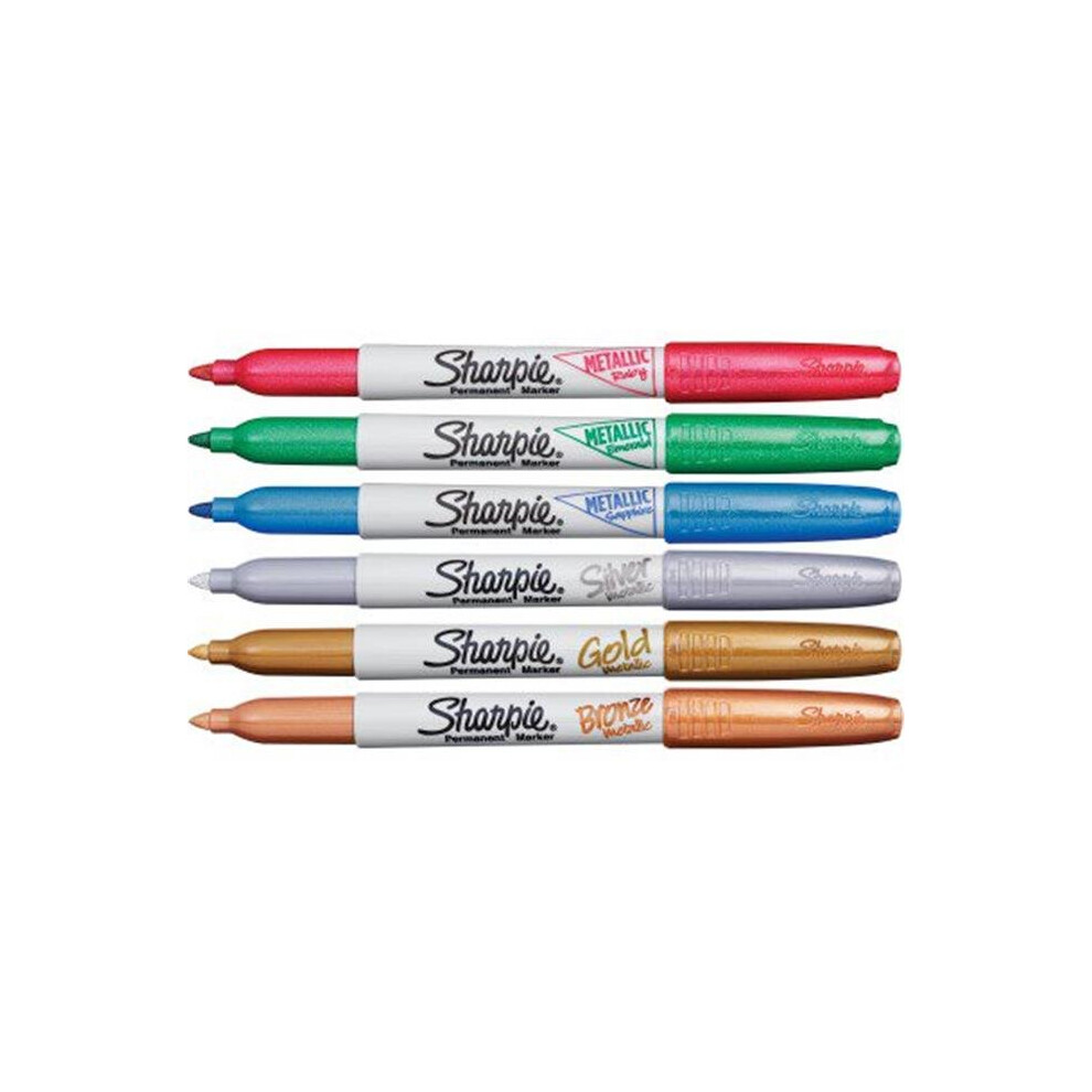Sanford SAN2029678 Sharpie Metallic Permanent Marker, Assorted Color