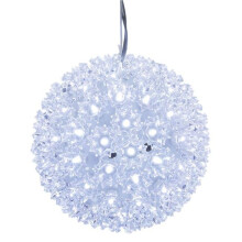 Vickerman X120605 6in Starlight Sphere Ornament with 50 Cool White LED Lights – Wide-Angle Christmas Decoration
