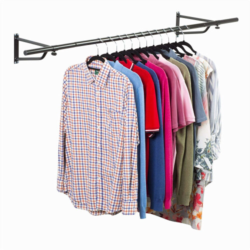 Direct Online Houseware 4ft Black Wall-Mounted Clothes Rail | Clothes Hanging Rail 1
