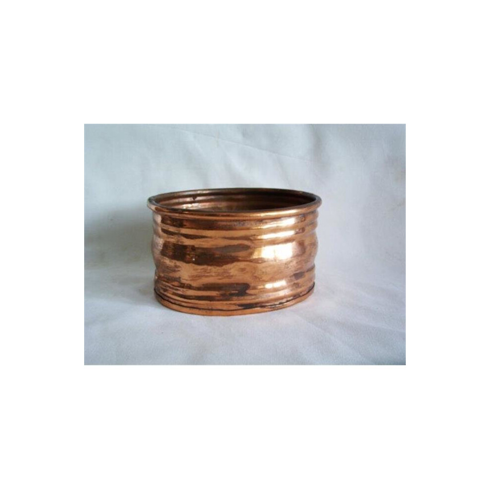 Robert Allen 212012 10 in. Planter, Ribbed Metal - Vintage Copper-image-OPC-PW9YTG-NEW