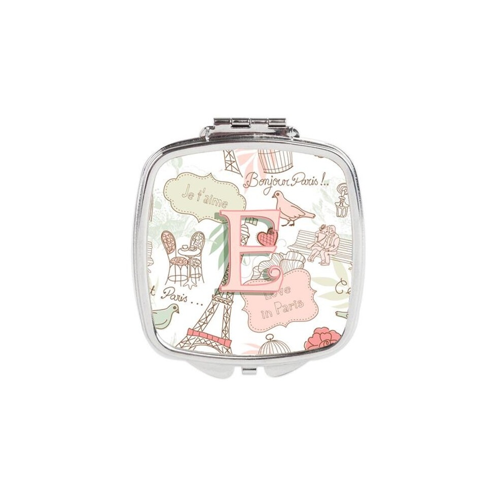 Awesome Apparel Letter E Love In Paris Pink Compact Mirror