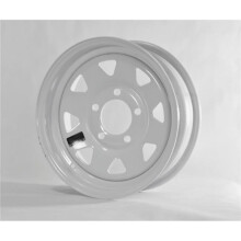 15 x 5 Spoke Style 5 Lug on 4.5 in., White