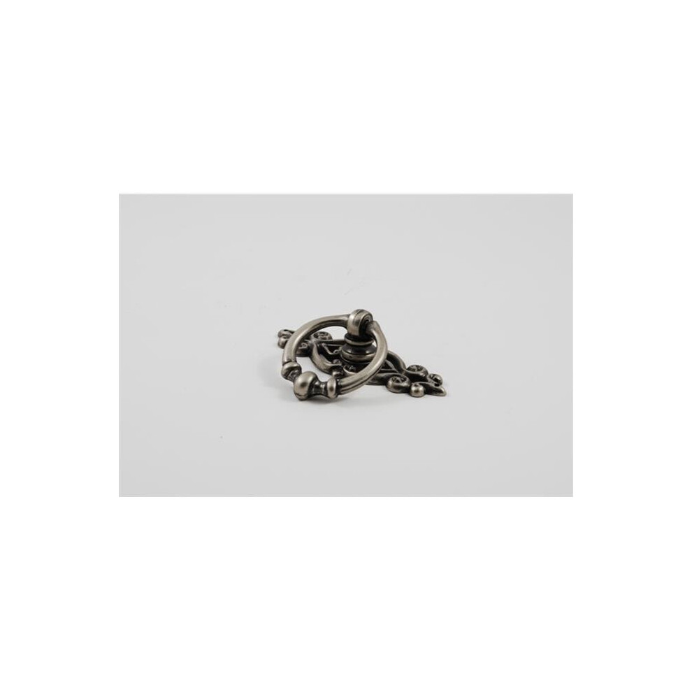 Cabinet Ring Pull With Backplate, Aged Pewter 747216594557