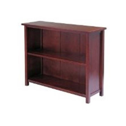 Milan Storage Shelf or Bookcase 3-Tier Long- Antique Walnut