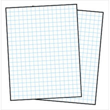3-Hole Punched Double Sided Graph Paper With Chipboard Back, White
