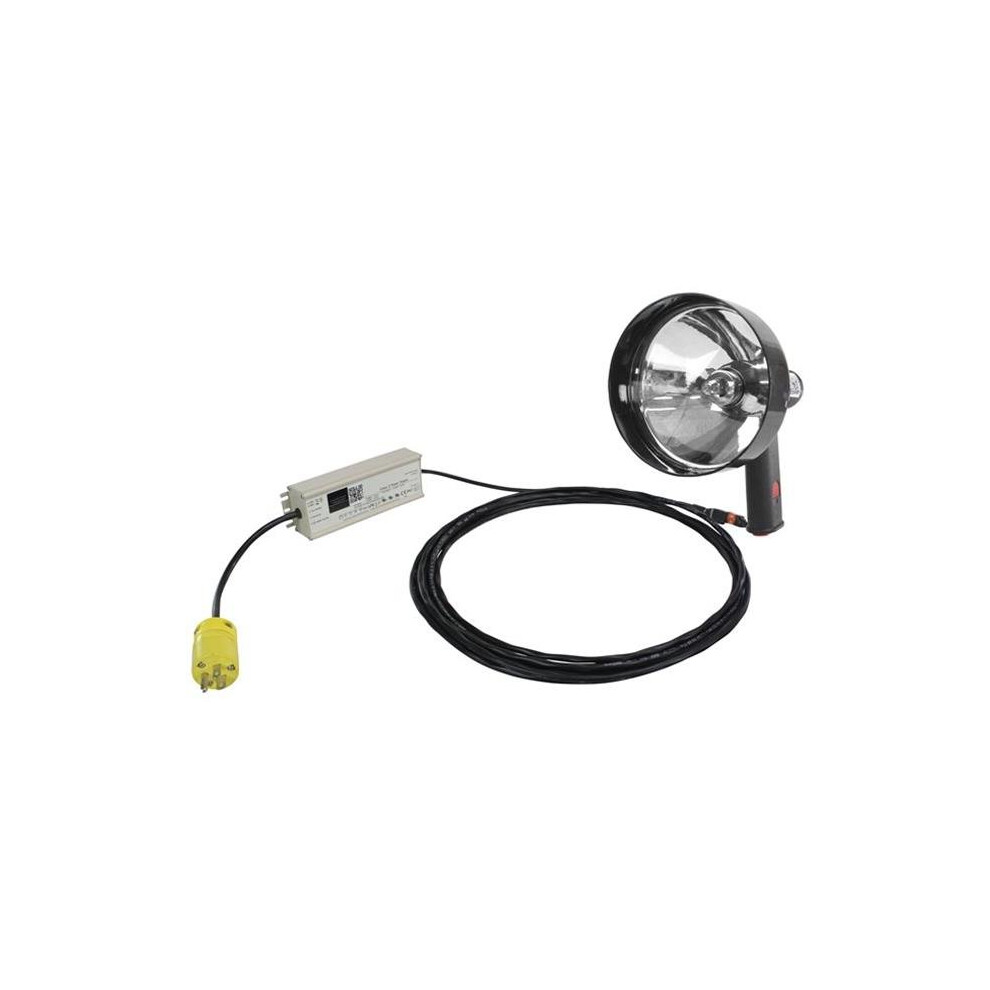 100 watt & 110V AC Halogen Handheld Spotlight, Spot & Flood Combo, 900 ft. Beam - Lightweight 7 in. Lens