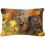 Grey Squirrel in Fall Leaves Fabric Decorative Pillow 1