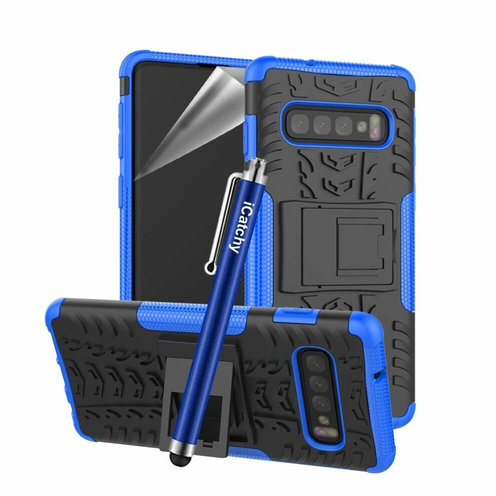 (Blue) For Samsung Galaxy S10 Tough Shockproof Case Cover
