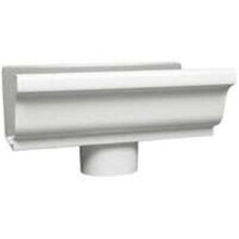 27010 White Aluminium Gutter End With Outlet - 5 In.