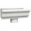 27010 White Aluminium Gutter End With Outlet - 5 In. 1