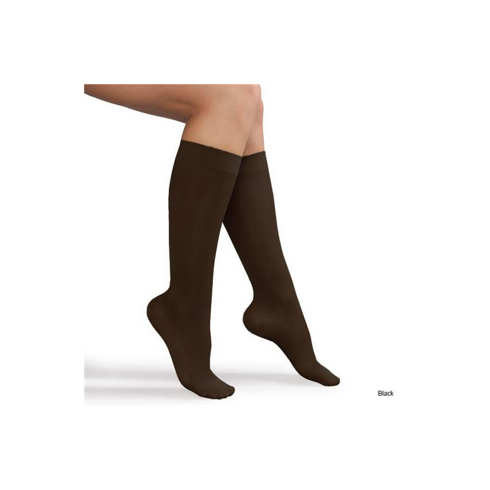 Fasttackle Black 9329 - Bl 15 - 20 Mm Hg Compression Ladies Knee High, - 2X Large