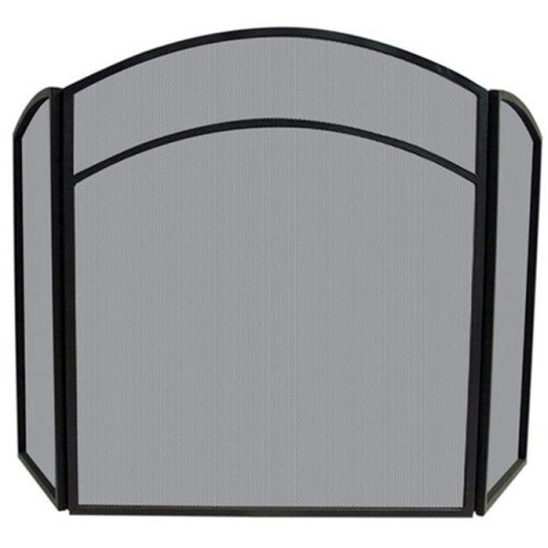 3 FOLD BLACK WROUGHT IRON ARCH TOP SCREEN