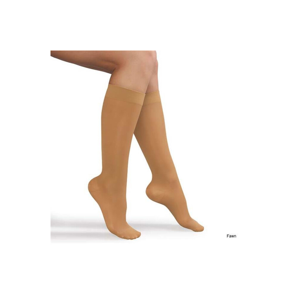 Fasttackle 9327 - F 15 - 20 Mm Hg Compression Ladies Knee High, Fawn - Large