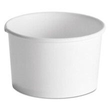 HUH 8-10 oz Squat Streetside Design Paper Food Container, White - 50 Per Pack & Pack of 20