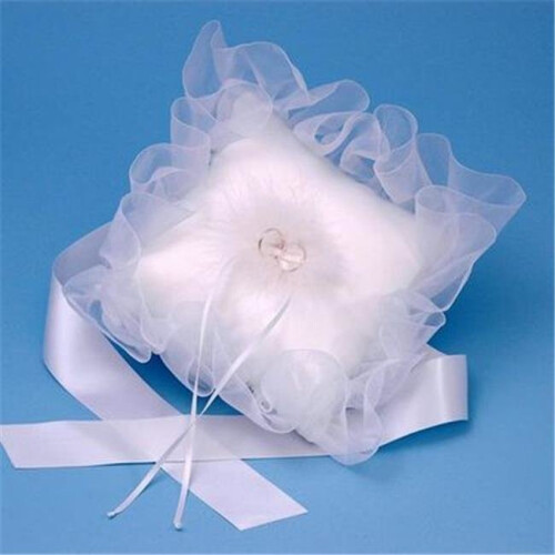 Large Wedding Dog Ring Pillow in White