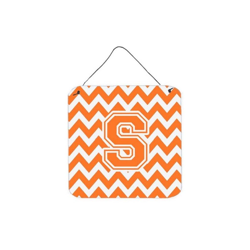Comfortcreator Letter S Chevron Orange & White Wall Or Door Hanging Prints