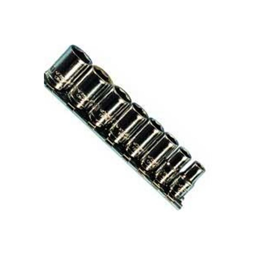 8 Piece 1/4 Inch Drive 6 Point Metric Chrome Socket Set