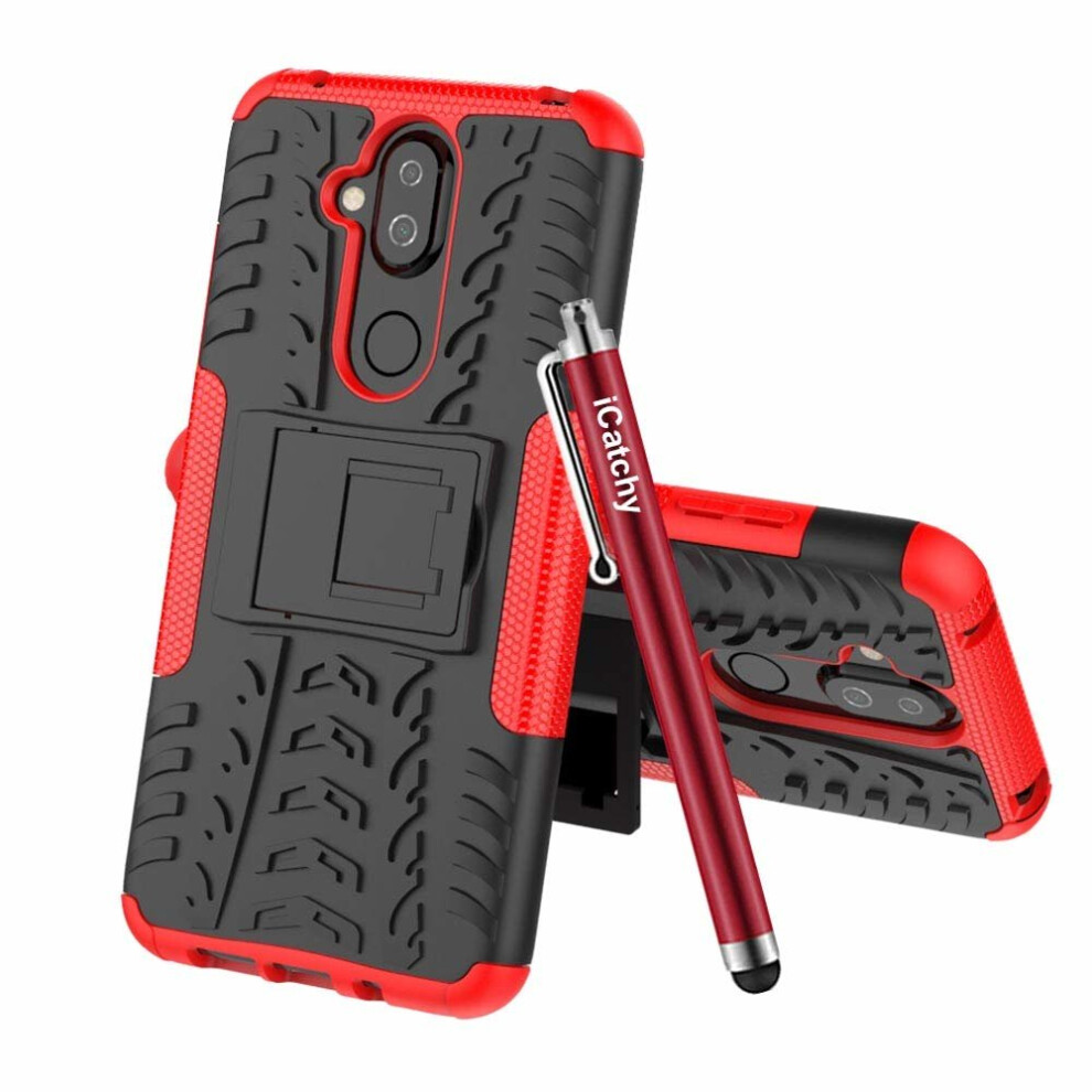 (Red) For Nokia 8.1 Shockproof Hybrid Hard Phone Case Red 5056298000616