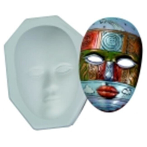 Plain Plaster Face Mask Mold - 9 x 5 in.