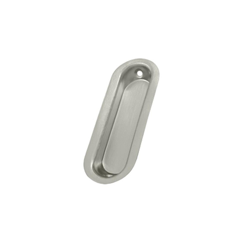 3.5 X 1.25 X 0.31 In. Oblong Flush Pull, Satin Nickel - Solid 723902226315