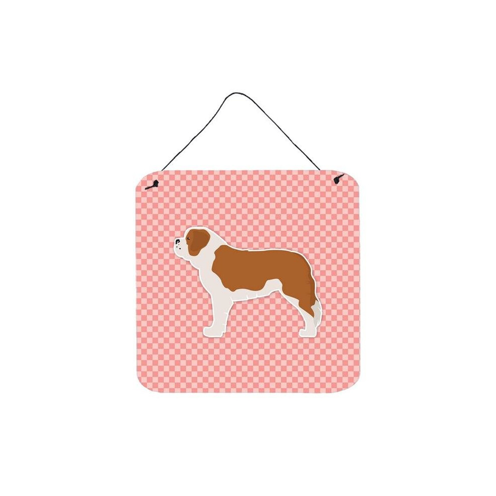 Comfortcreator Saint Bernard Checkerboard Pink Wall Or Door Hanging Prints