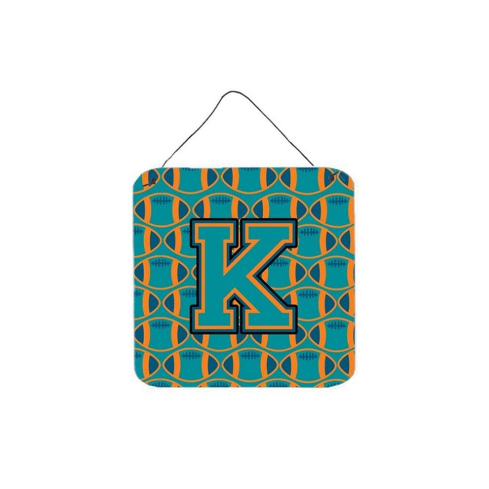 Comfortcreator Letter K Football Aqua, Orange & Marine Blue Wall Or Door Hanging Prints
