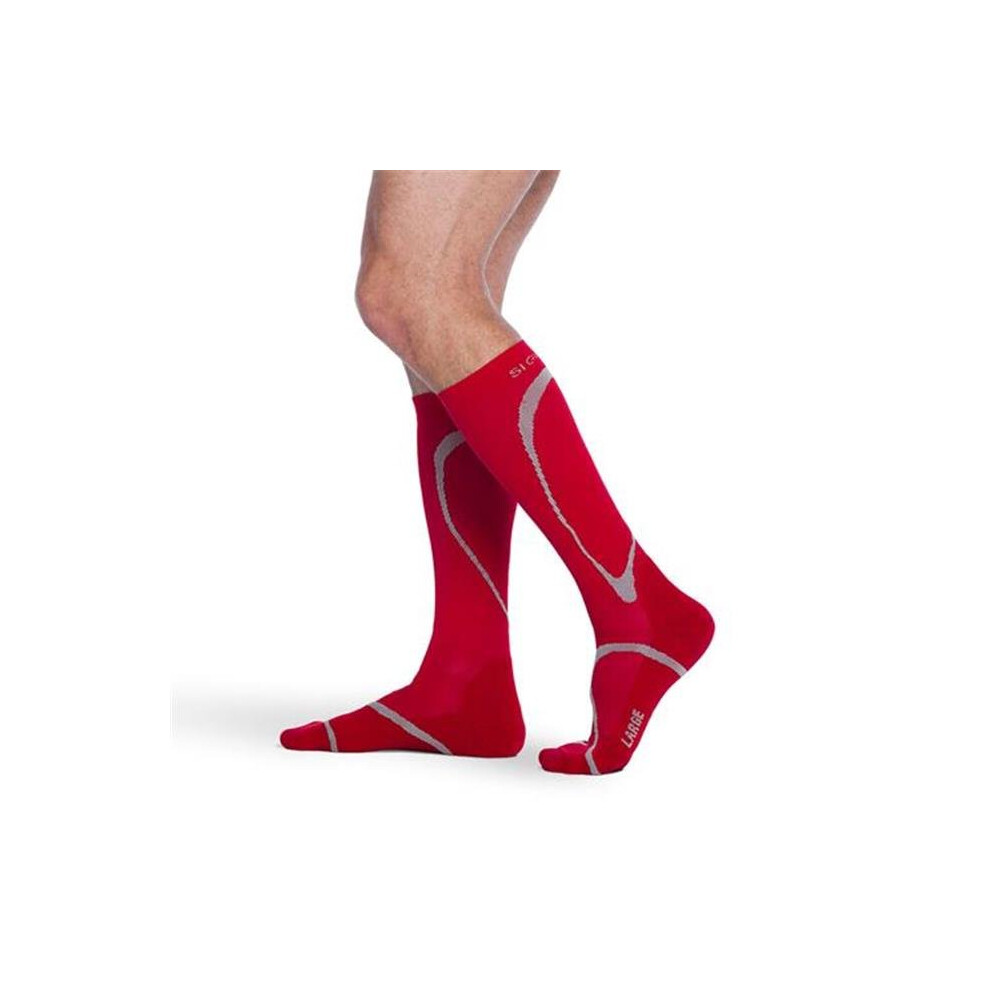 Overtime Red 20-30Mmhg Knee High Compression Sock, Large And Long,