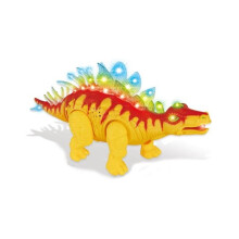 Walking Stegosaurus with Flashing Lights & Realistic Movement - Orange Dino Toy for Kids (PL719541)