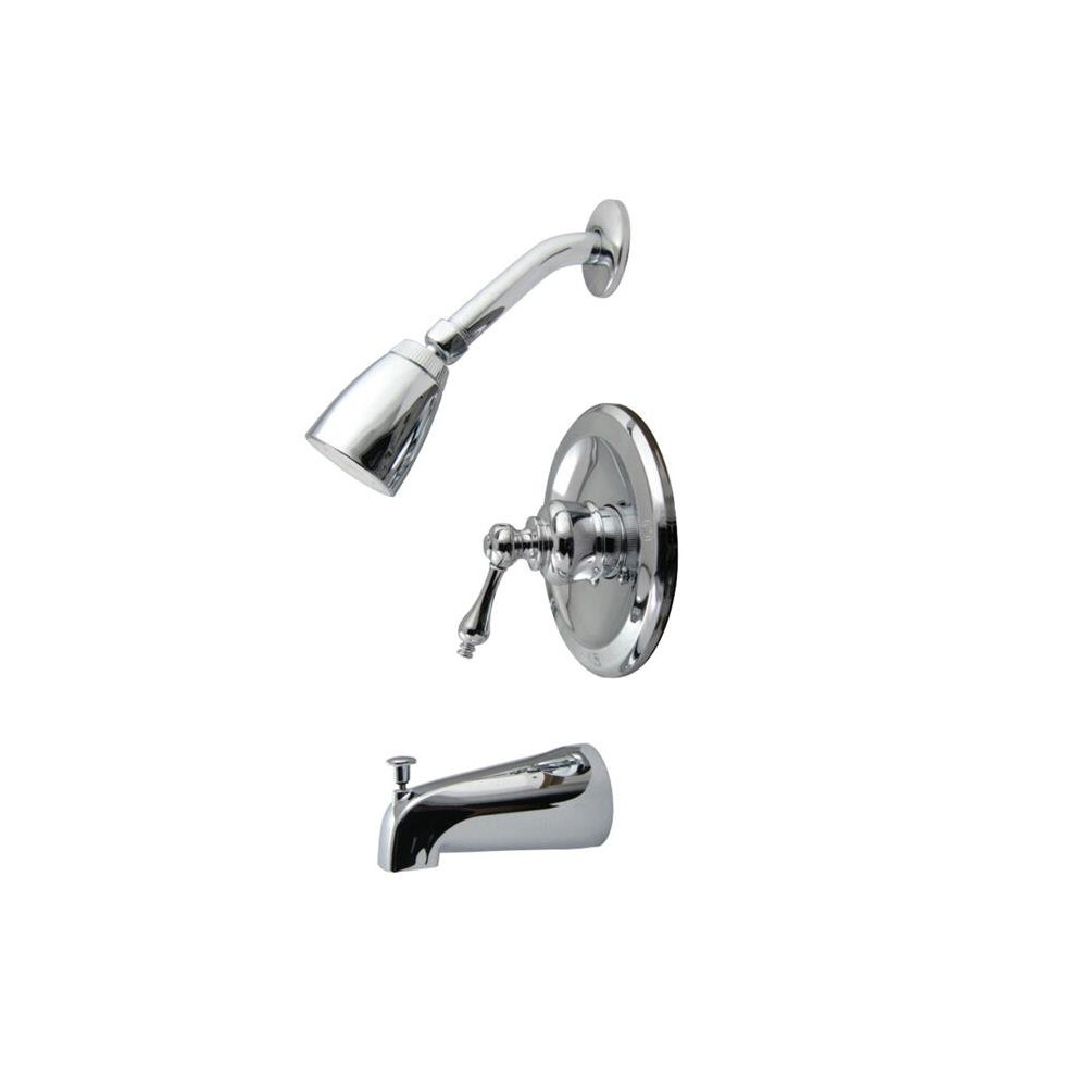 Single Lever Handle Tub & Shower Faucet With Metal Lever Handle, Chrome 661541536504