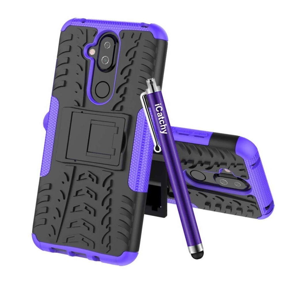 (Purple) For Nokia 8.1 Shockproof Hybrid Hard Phone Case Purple 5056298000609