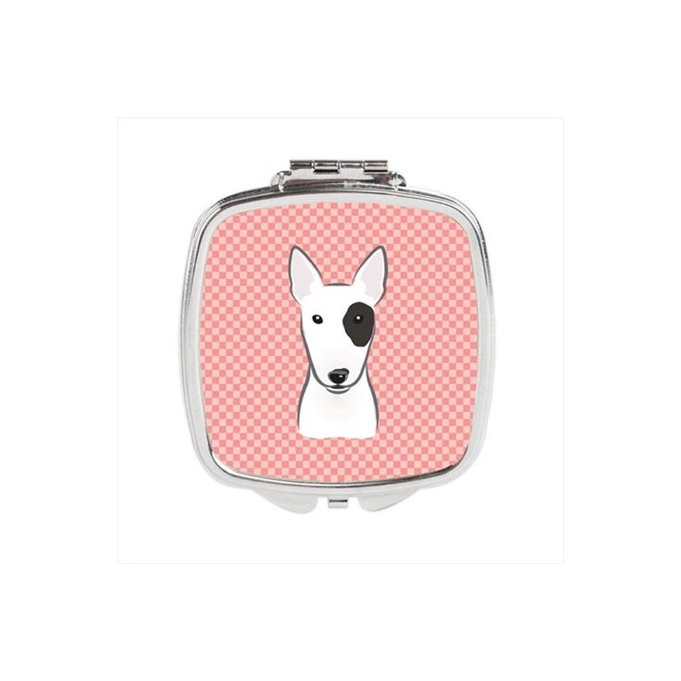 Awesome Apparel Pink Checkerboard Bull Terrier Compact Mirror, 2.75 X 3 X .3 In.