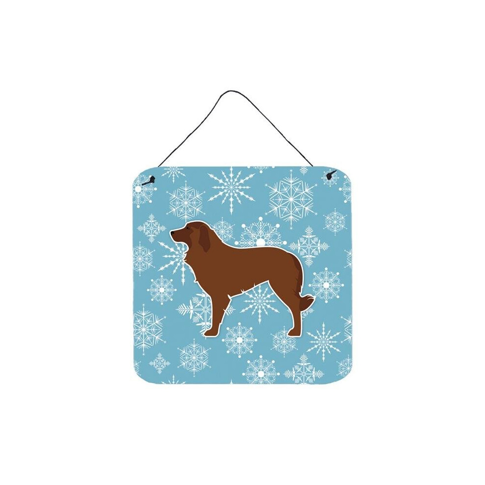 Comfortcreator Winter Snowflake Portuguese Sheepdog Dog Wall Or Door Hanging Prints