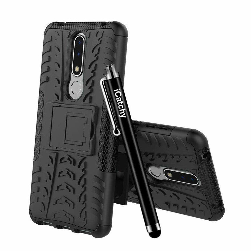 (Black) For Nokia 3.1 Plus Tough Shockproof Hybrid Case Black 5056298000494