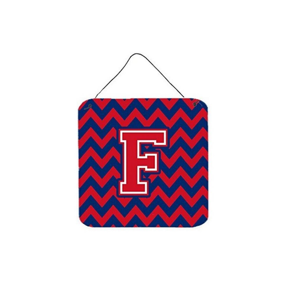 Letter F Chevron Yale & Crimson Wall Or Door Hanging Prints Blue Comfortcreator