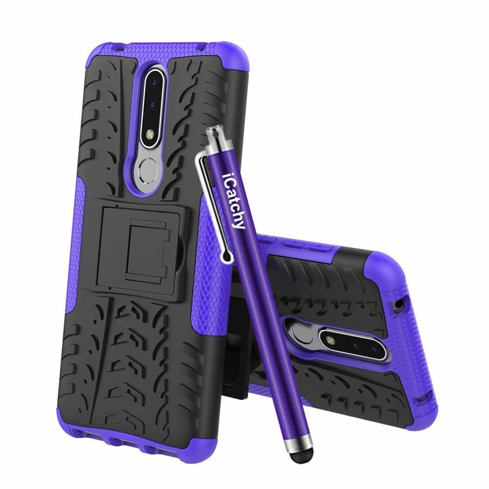 (Purple) For Nokia 3.1 Plus Tough Shockproof Hybrid Case Purple 5056298000531