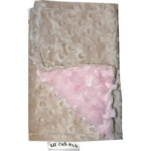 Burp Cloth - Mocha Dot with Pink Rosebud Swirl