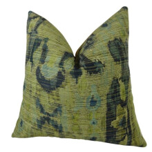 Designer Multicolor Bear Canyon Handmade Double Sided Throw Pillow, Green, Navy & Blue - 22 x 22 in.