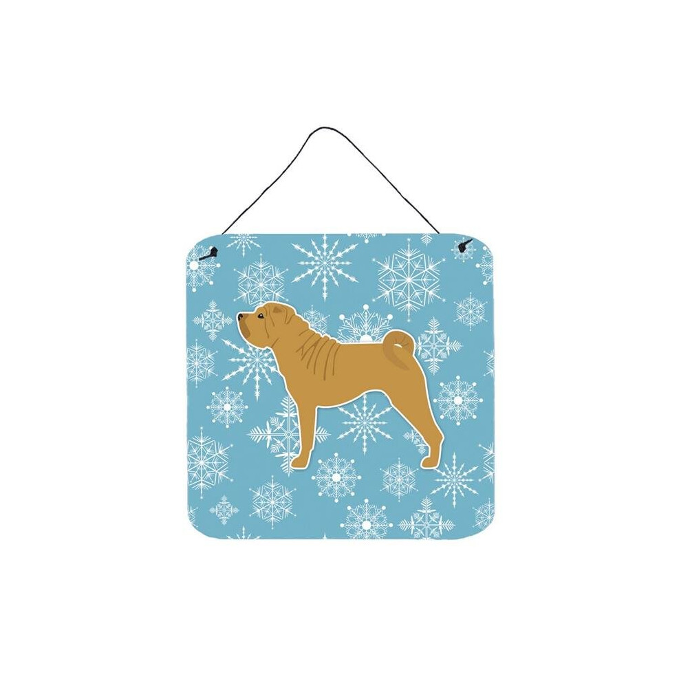 Comfortcreator Winter Snowflake Shar Pei Merry Wall Or Door Hanging Prints