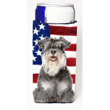 USA American Flag with Schnauzer Michelob Ultra bottle sleeves for slim cans