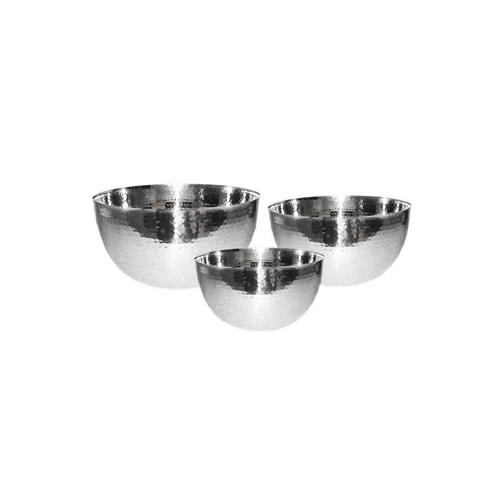 Starcrafts 92297 Stainless Steel Hammered Bowl Set, 3 Piece-image-OPC-PWFZW8-NEW