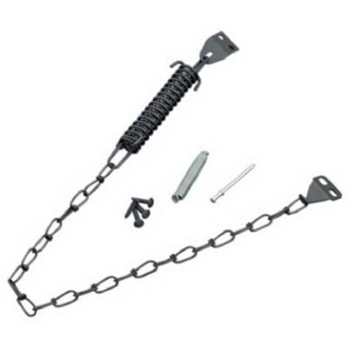 V11BL Spring & Chain Door Retainer, Black