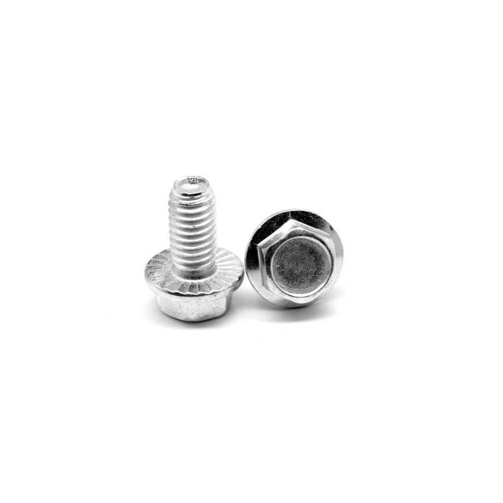 0.38In. -16 X 1 In. - Ft Coarse Threaded Grade 5 Hex Flange Screw With Serration, Medium Carbon Steel - Zinc Plated - 350 Piece 652513051255