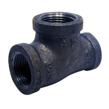 520-794HC Malleable Iron Reducing Tee  Black