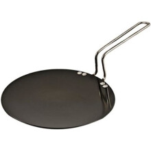 Futura Hard Anodised Concave Tava Griddle 10 in. - 6.35mm with Plastic Handle